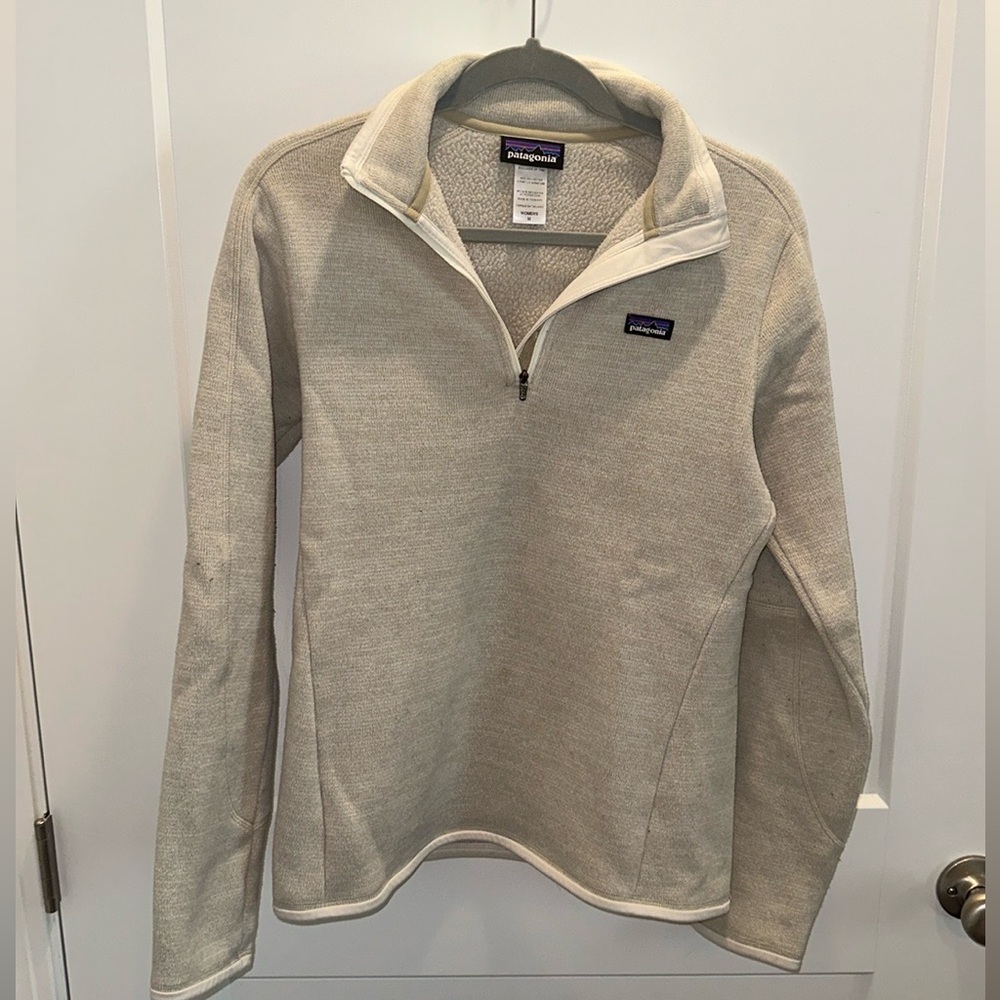 Patagonia Women's Better Sweater® 1/4-Zip Fleece in size Medium. Cream color